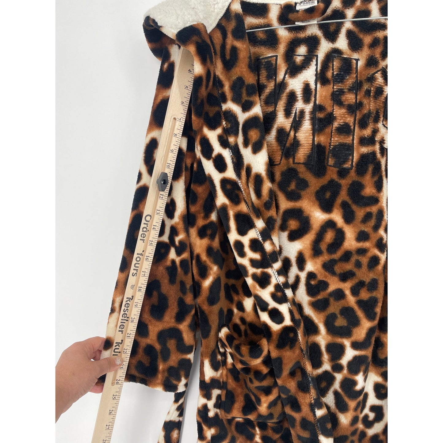 Leopard Animal Print PINK Victoria Secret Short Sherpa Hooded Robe XS