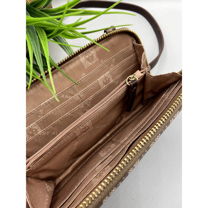 Anne Klein Brown Wallet Crossbody With Strap