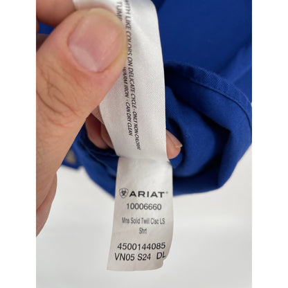 Ariat Western Royal Blue Button Down Long Sleeve Mens %100 Cotton XXL Shirt