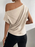 Woman's Style Collection Ruched Single Shoulder Blouse