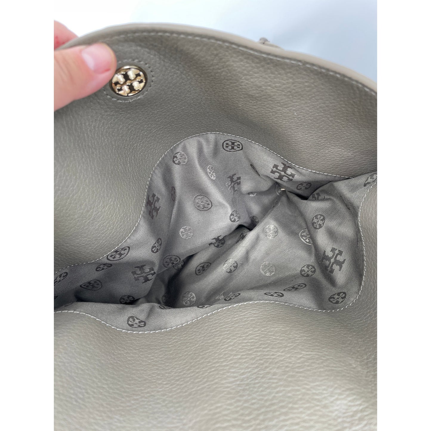 Tory Burch Taupe Tote Bag Side Zipper Pockets & Original Duster Bag *disclaimer