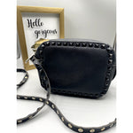 Inzi Black Cross Body Purse with Black Studs