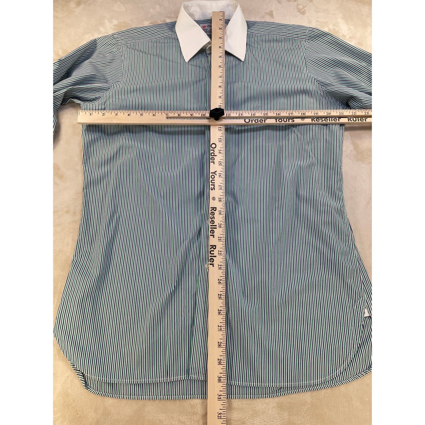 Vintage Turnbull & Asser Men’s Blue Striped %100 Cotton Dress Neiman Marcus Shirt 15.5/39