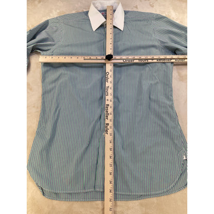 Vintage Turnbull & Asser Men’s Blue Striped %100 Cotton Dress Neiman Marcus Shirt 15.5/39