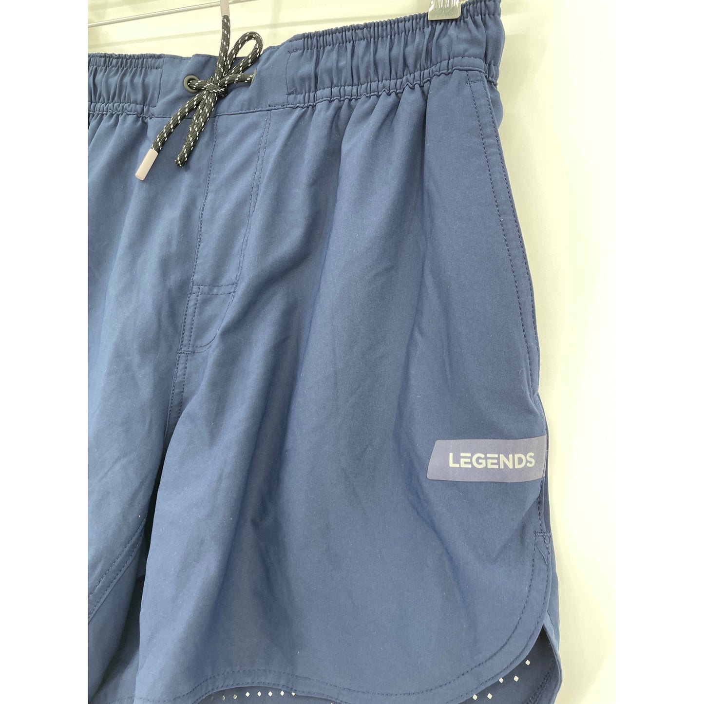 Legends Luka Mens Athletic Navy Blue Stretch Waist Draw String Shorts Small
