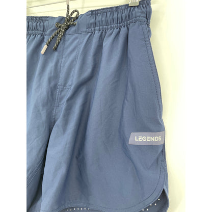 Legends Luka Mens Athletic Navy Blue Stretch Waist Draw String Shorts Small