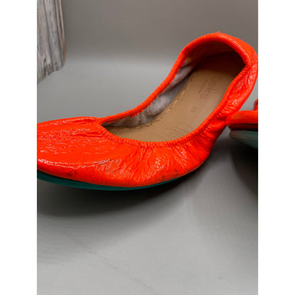 Tieks by Gavrieli Neon Orange Leather Folding Ballet Womans Flats 10