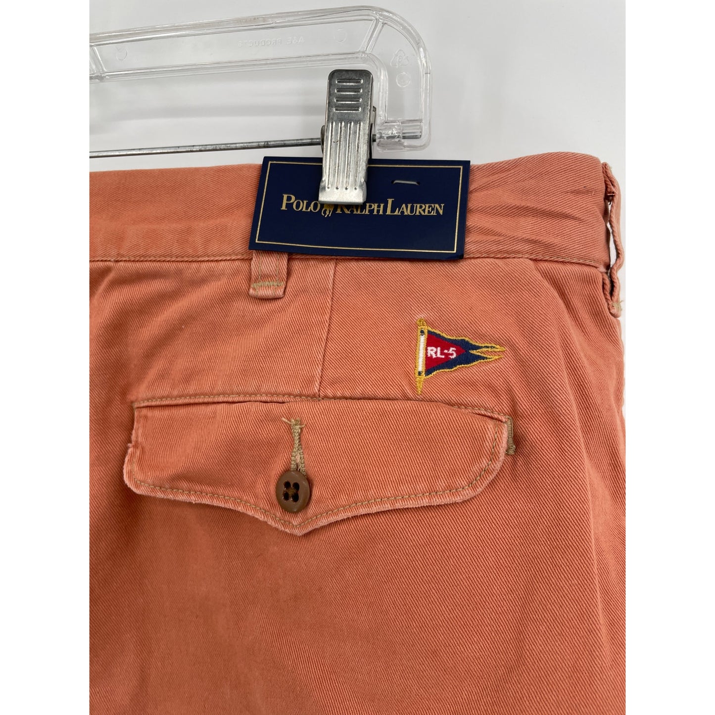 NWT Polo Ralph Lauren Burnt Orange Mens Bermuda Chino Flag Cotton Shorts 38