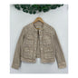 L'Angence Yari Collarless Open Front Four Flap Pockets Jacket Small
