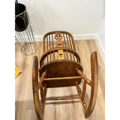 Vintage Hand Made Solid Wood Nursery Sitting Room Rocking Chair