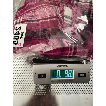 Gap Woman’s Relaxed Fit Boyfriend Plaid Button Down Magenta Cotton Flannel  XL