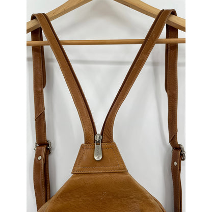 Piel Genuine Leather 2 Pocket Sling Back Pack Honey Color