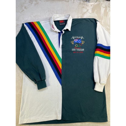 Canterbury Vintage Mens Australia Olympics International Rugby Jersey Polo XL