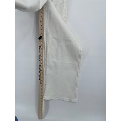 Ashley Mason Premium Off White High Rise Wide Leg Zipper Denim Jeans 5/27
