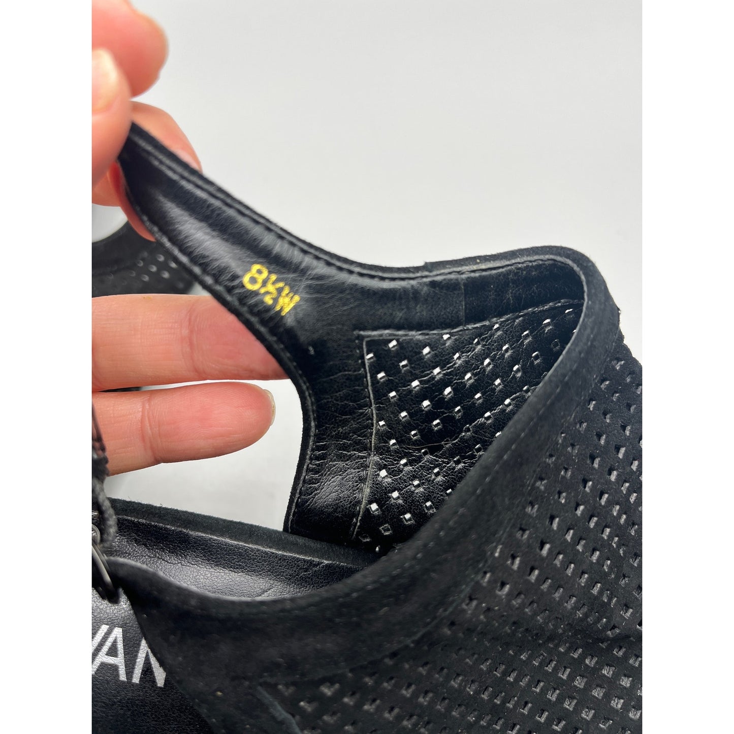 Black Vaneli Peep toe shoe with clear heel Size 8.5