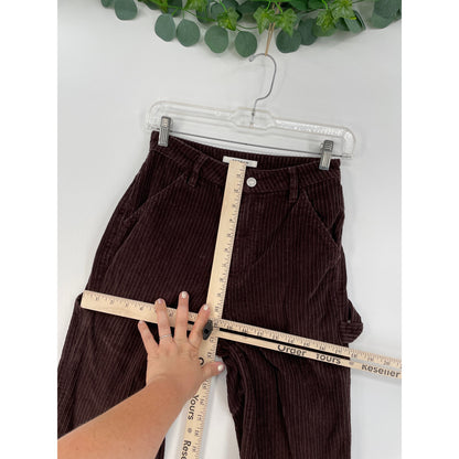 Pacsun Brown Corduroy 90's Boyfriend Carpenter Straight Wide Pants Size 25