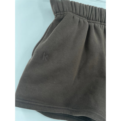 2 Kamo Fitness Cozy-tech Activewear Brown and Grey Sweat-shorts Bundle XS