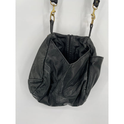 Victoria Leather Co "The Original" Made in the USA Black Genuine Leather Bucket Bag Purse