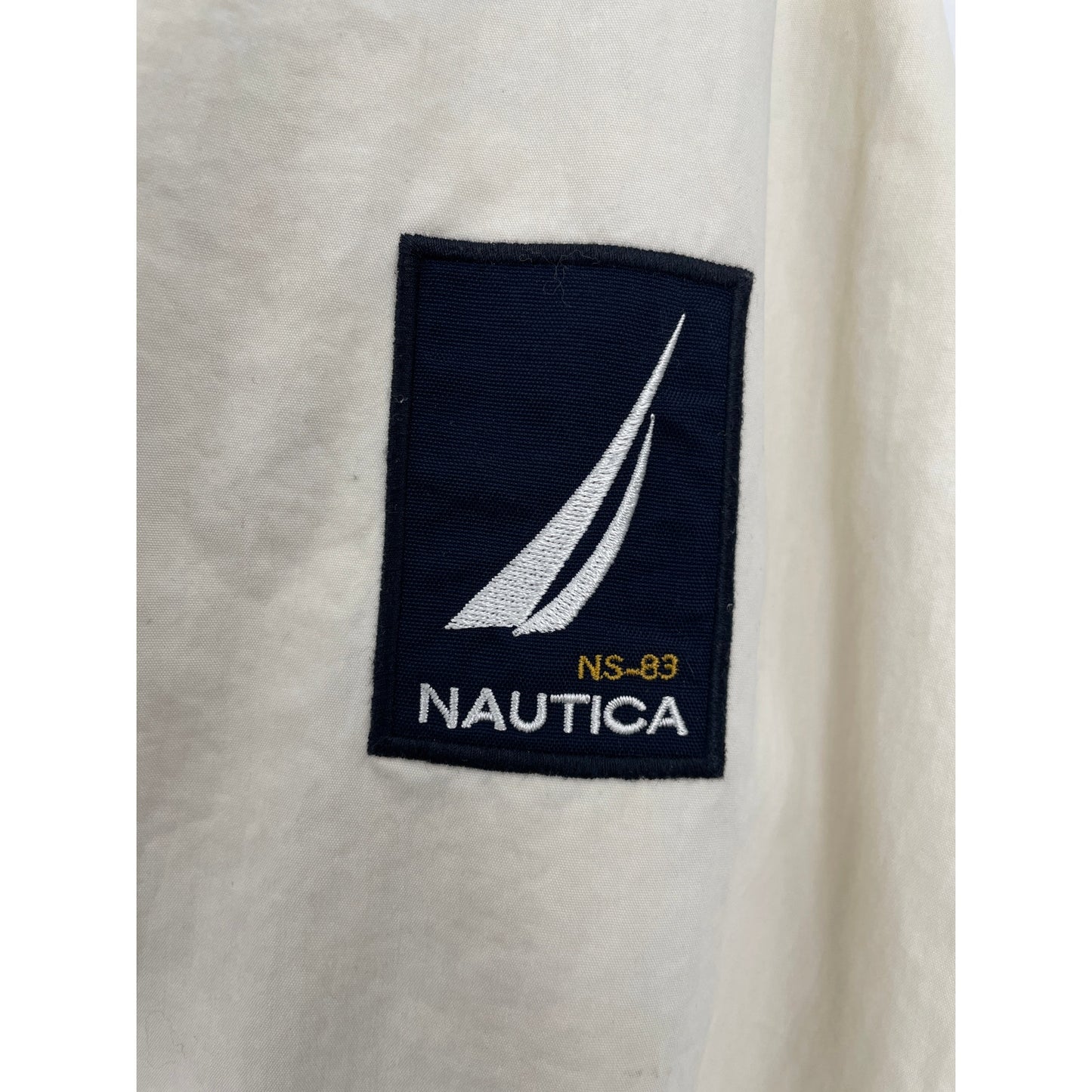 Vtg Nautica  NS-83 Yellow and Blue Reversible Hooded Cotton Jacket Medium