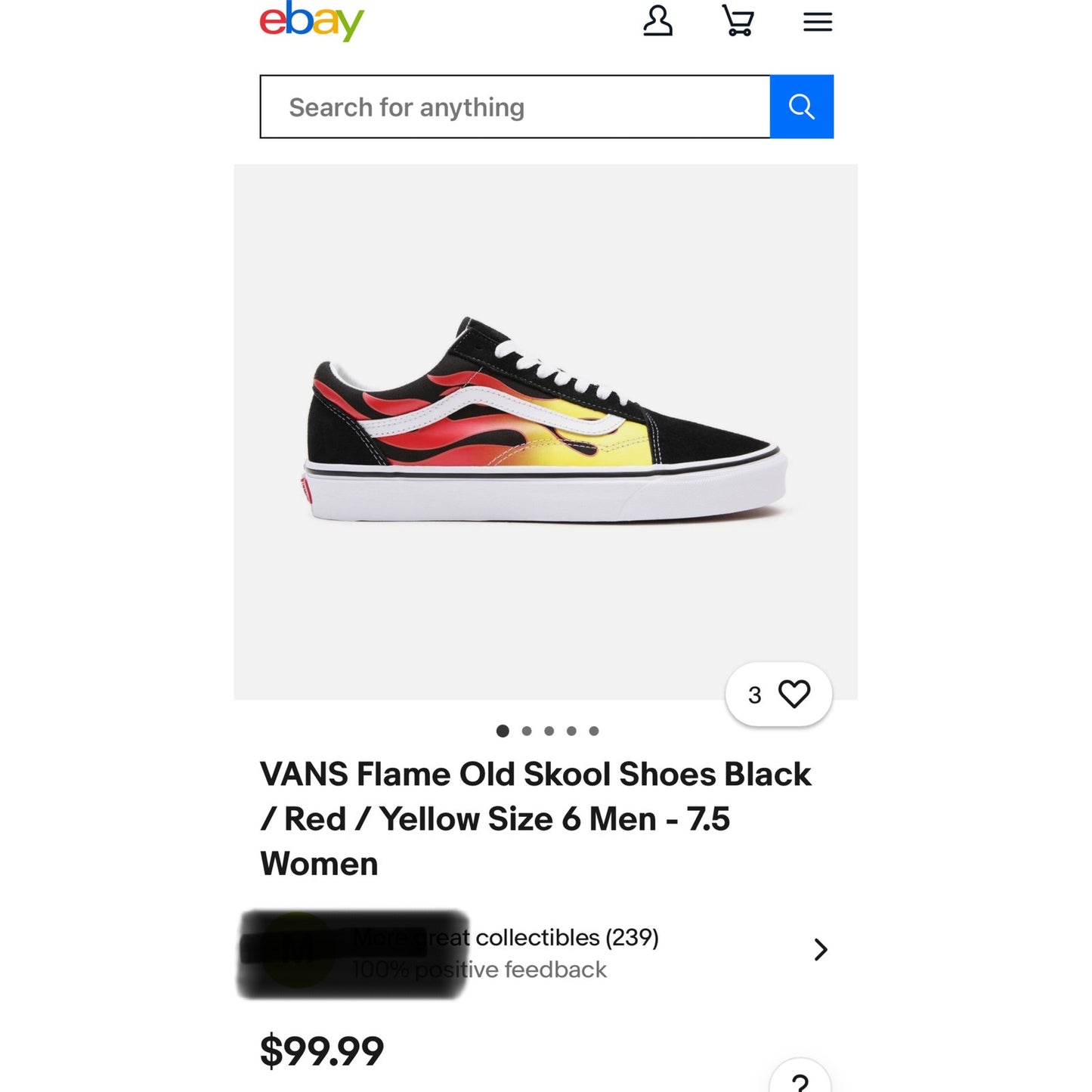 Vans Old Skool Fire Red Yellow Flame Men’s Sneakers 10
