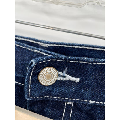 J.Galt Dark Denim Woman Carpenter Painters Jeans White Stitching Small