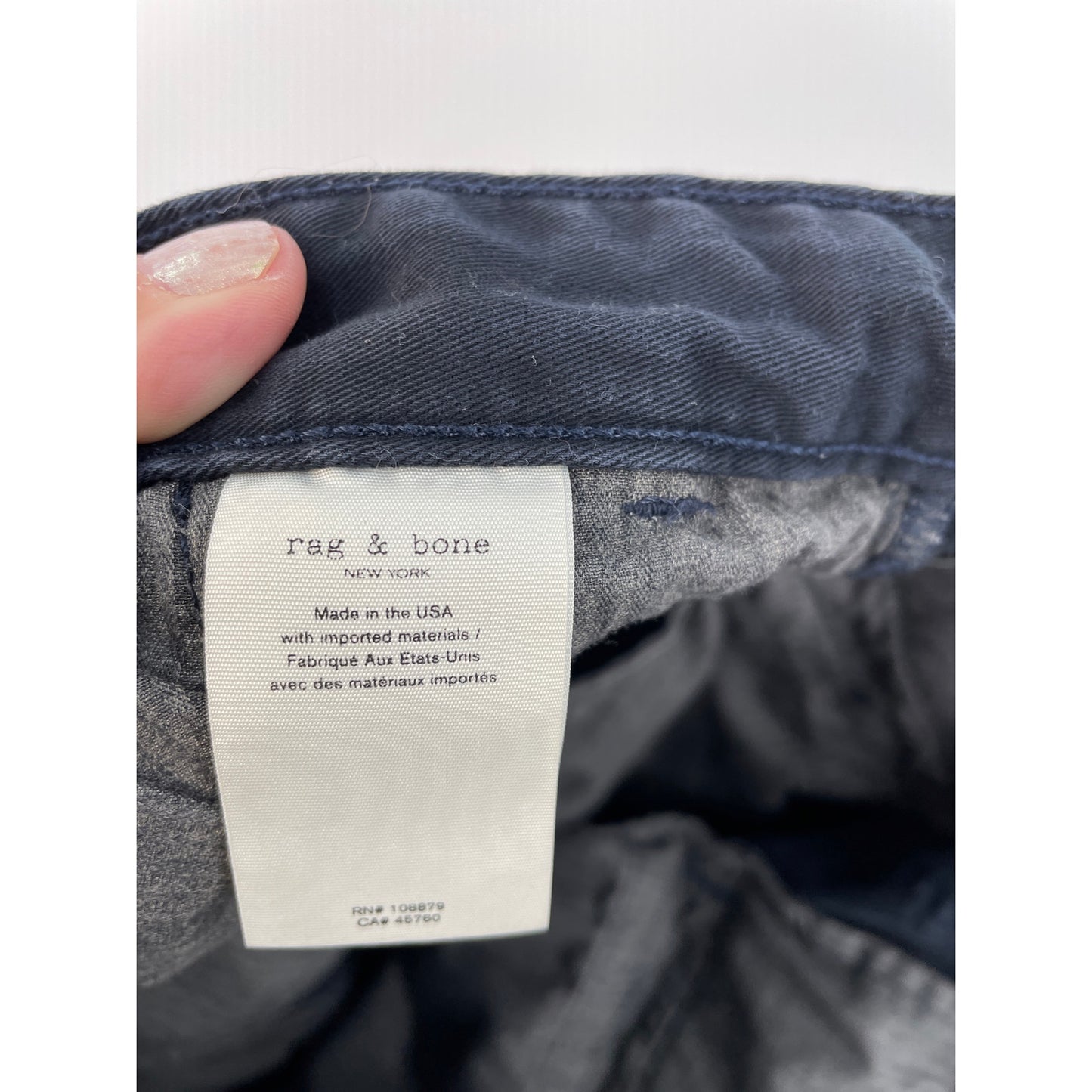 ran & bone Mens Fit Straight Twill Cotton Chino Navy Blue Pant Size 31