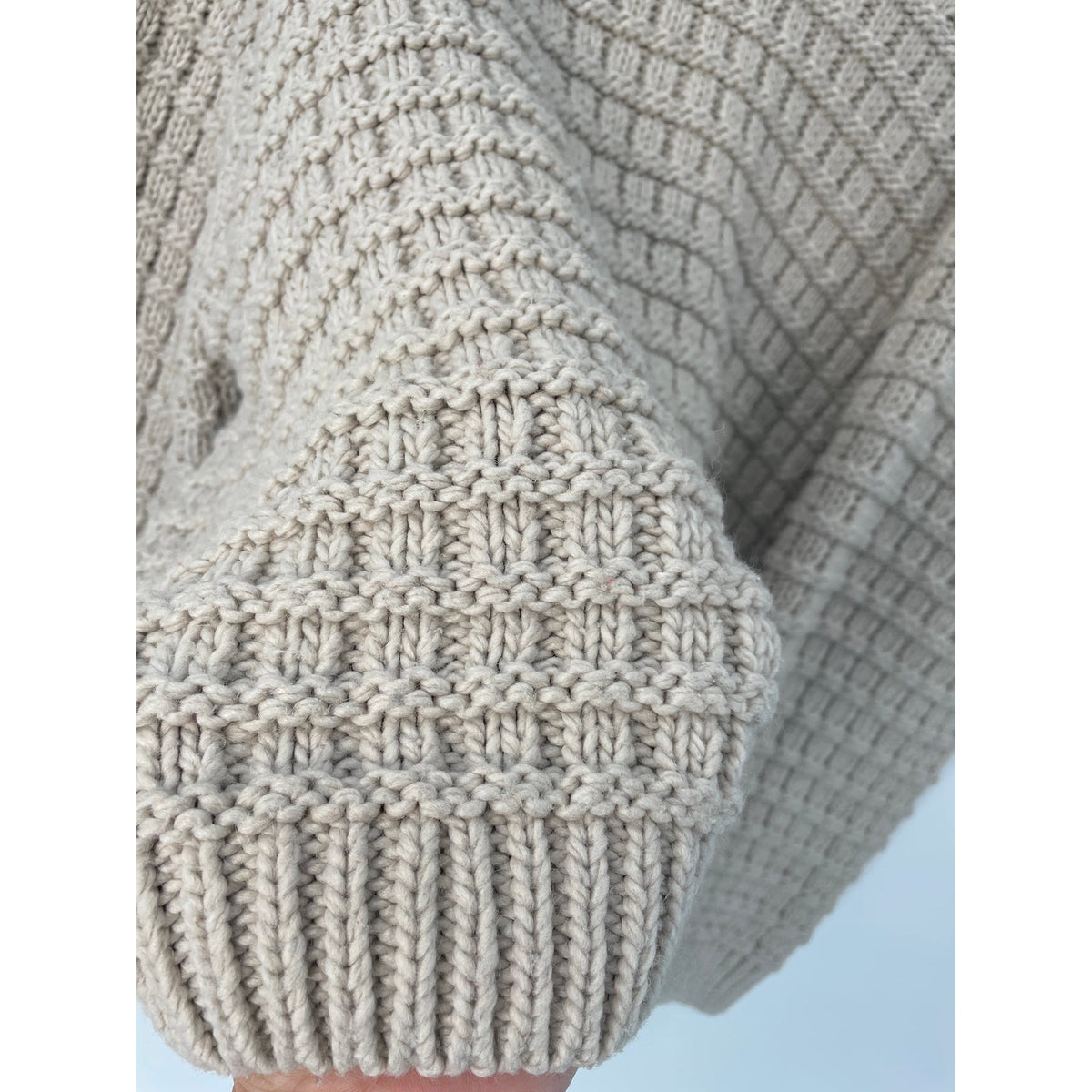 Waffle-Knit Mock Turtleneck Oversized Chunky Pullover Womans Sweater XL