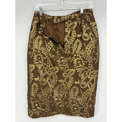 Vintage 1980s Victor Costa for Neiman Marcus Blazer & Skirt Brown Gold Suit