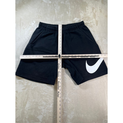 Nike Black Mens Fleece Sweat Pant Short Large White Swish S