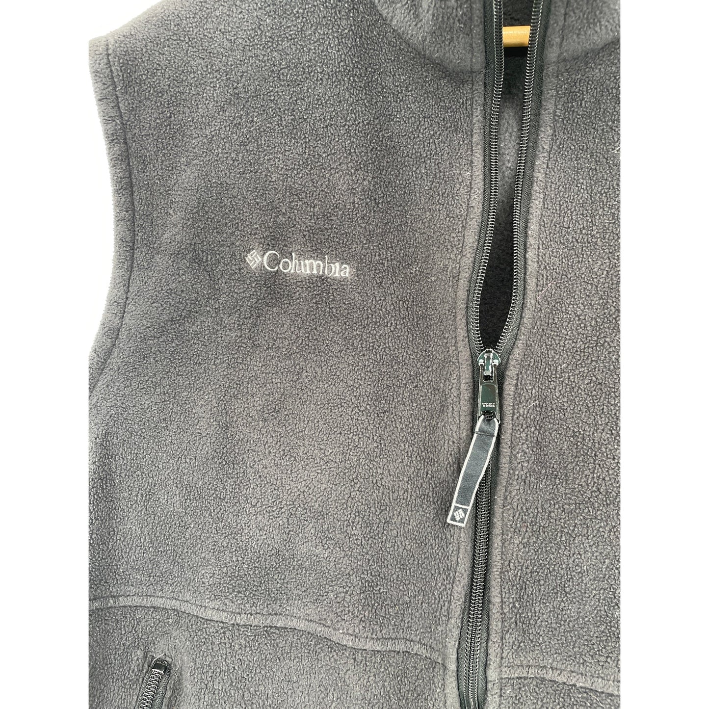 Columbia Mens Charcoal Black Zipper Fleece Vest  Large