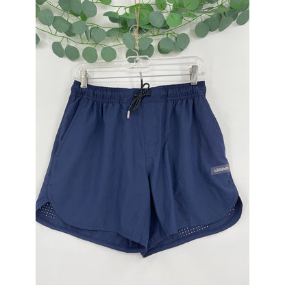 Legends Luka Mens Athletic Navy Blue Stretch Waist Draw String Shorts Small