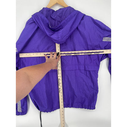 VTG 90's UMBRO Purple Unisex Hooded Zipper Windbreaker Jacket L