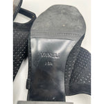 Black Vaneli Peep toe shoe with clear heel