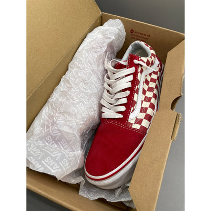 Vans Men’s Old  Skool OTW Suede Red & White Checkered Skater Sneakers  10