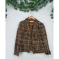 Tahari Brown Tweed Boucle Womans Lined Blazer Jacket 12P