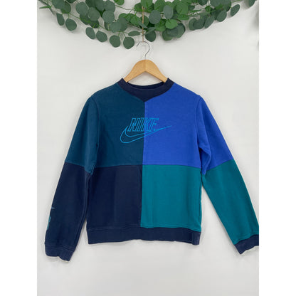 Nike Blue Ribbon Sports Blue Color-block Crewneck Sweater Youth Large