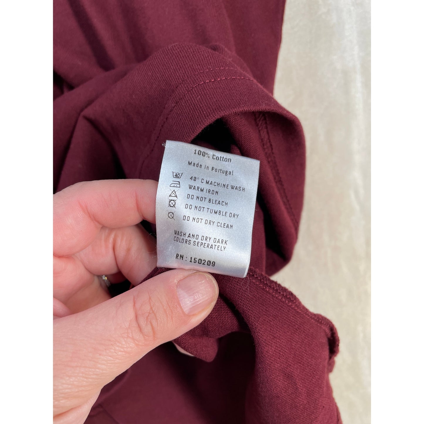 Our Lady Of Rocco “by appointment only”NWT  Cotton Solid Burgundy T-shirt S