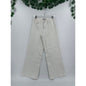 Ashley Mason Premium Off White High Rise Wide Leg Zipper Denim Jeans 5/27