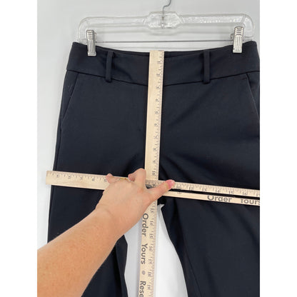 Ann Taylor Petite Classic Black Zipper Trouser Pants with Belt Loops Size 2