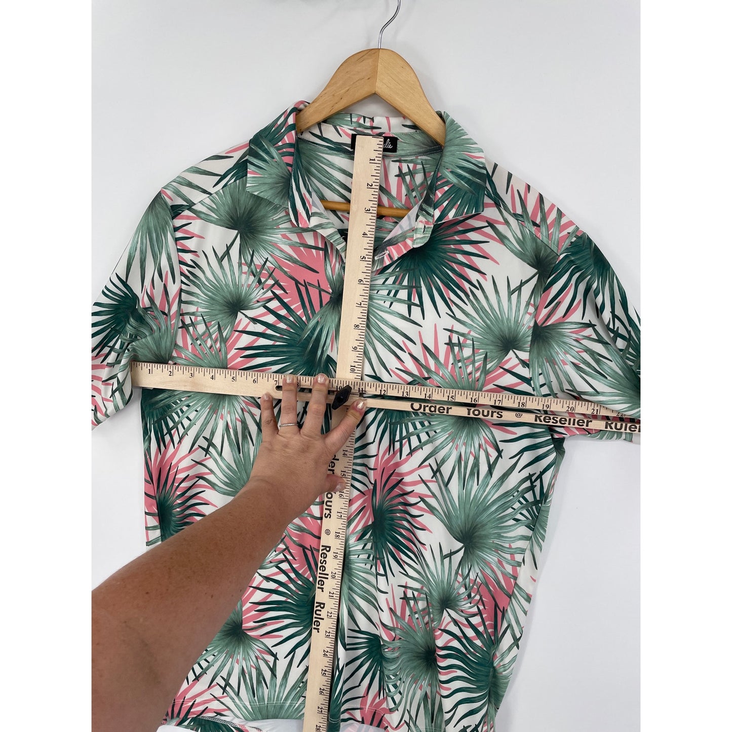 Bad Birdie Mens Multicolor Palm Floral Golf Performance Stretch Medium Polo