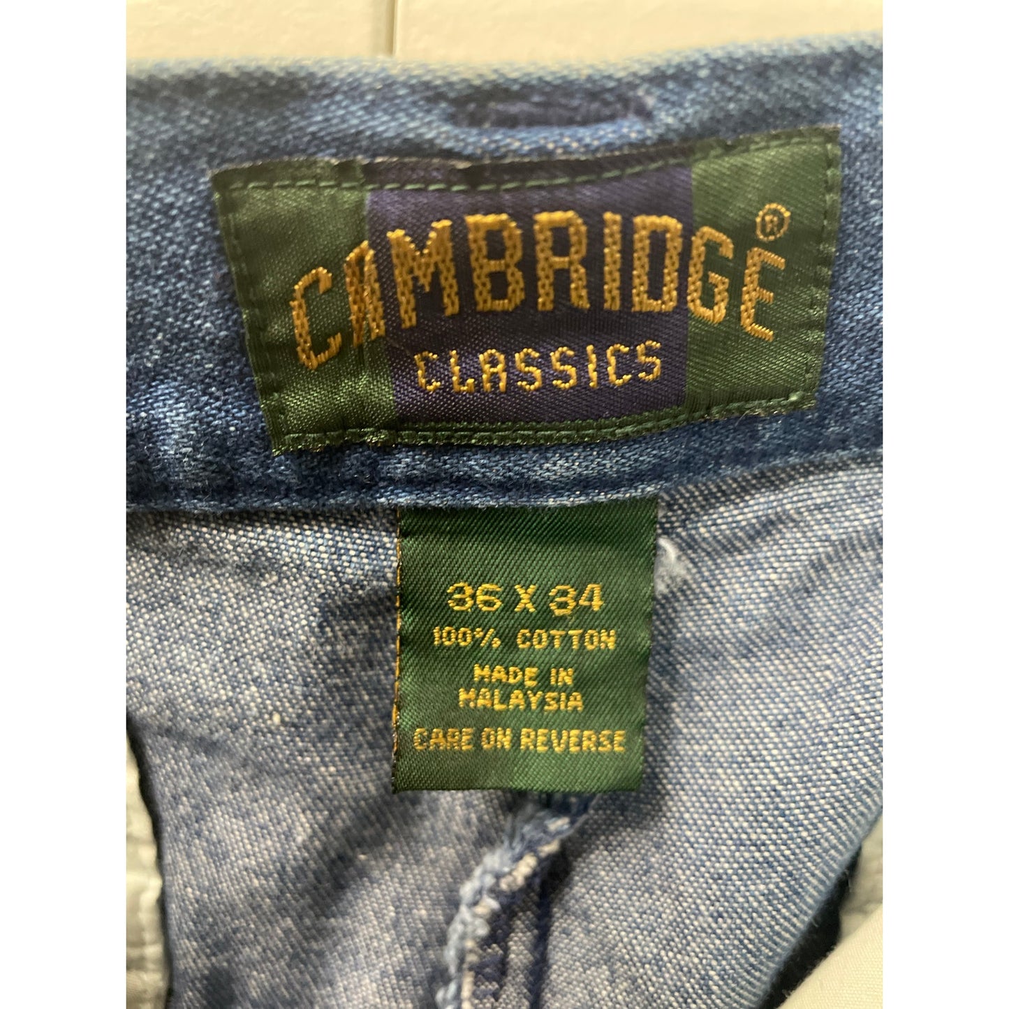 Cambridge Classic Vintage Denim Mens Button Fly Zipper Dad Trouser Jeans Size 36x34
