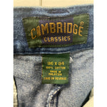Cambridge Classic Vintage Denim Mens Button Fly Zipper Dad Trouser Jeans Size 36x34