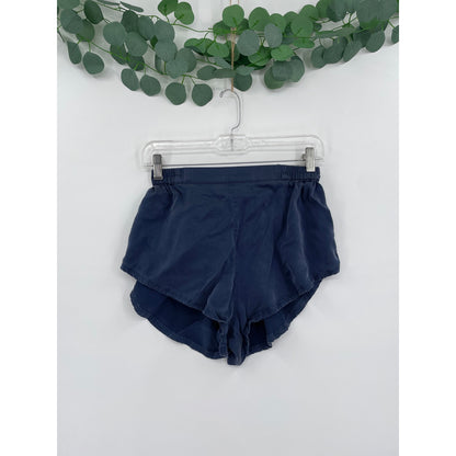 Lunya %100 Silk Pajama Set Black Tank and Navy Shorts XS