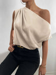 Woman's Style Collection Ruched Single Shoulder Blouse