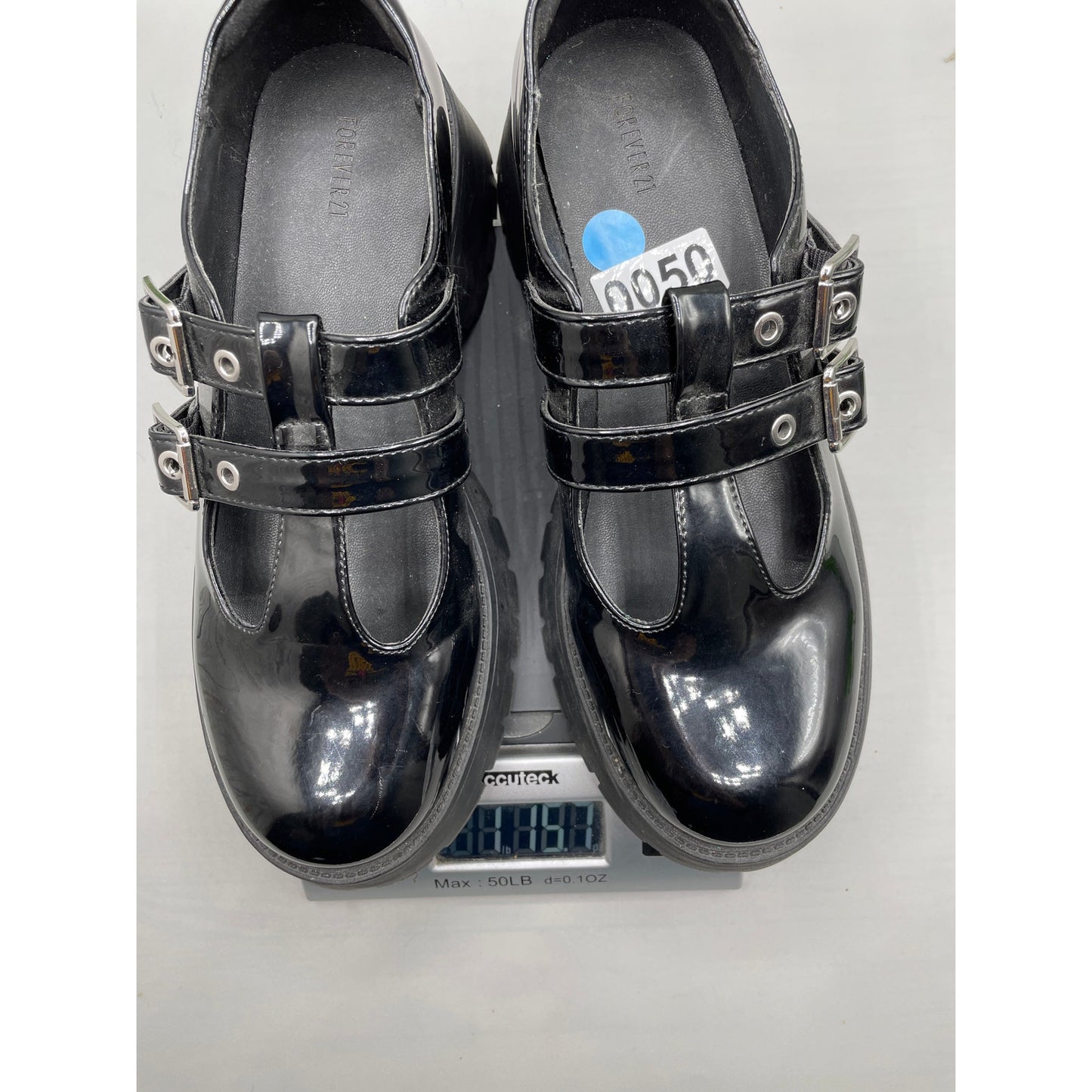 NEW Forever 21 Y2K Black Patton Leather MaryJane Babydoll Loafer 7