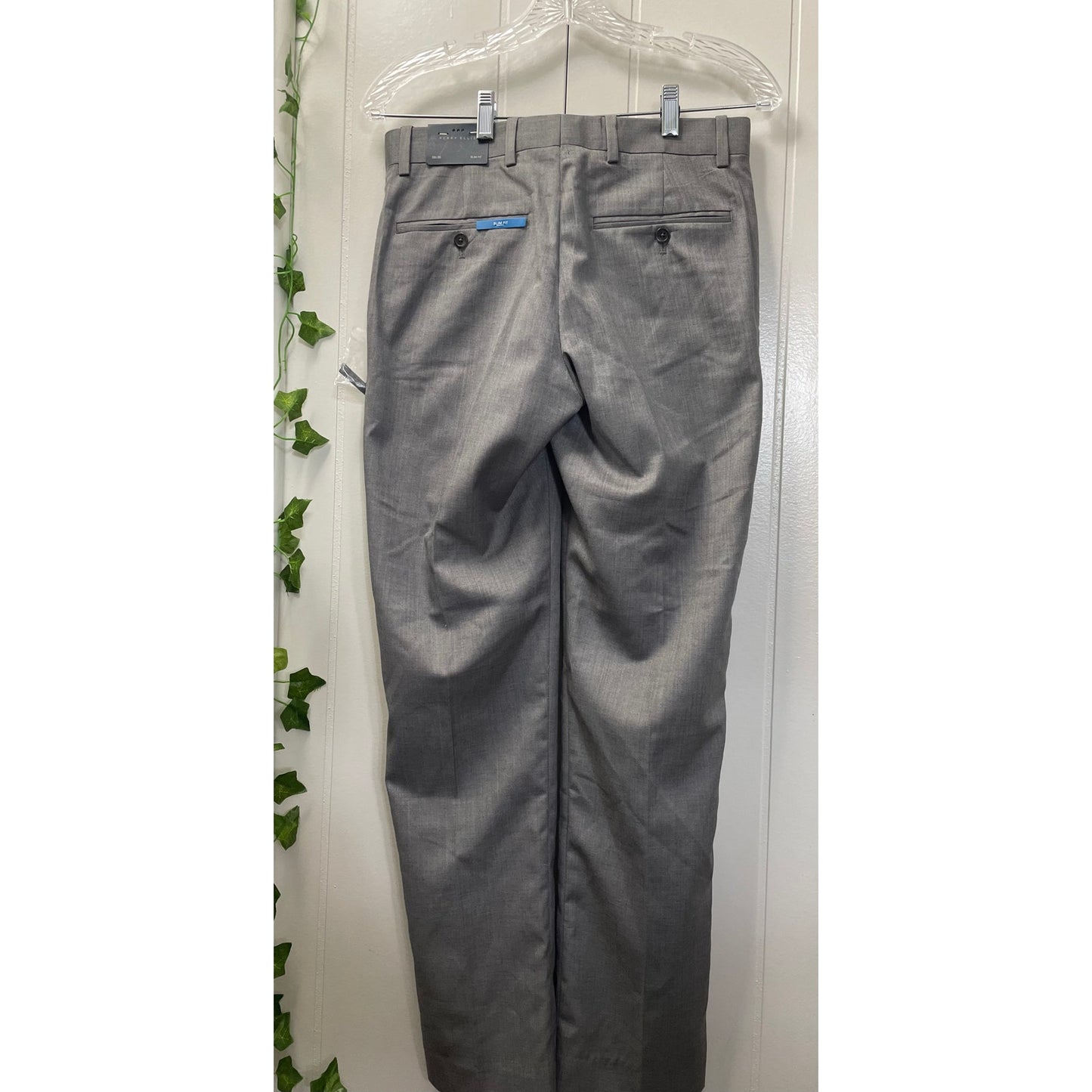 Perry Ellis Mens NWT Grey Slim Slacks Size 28x30