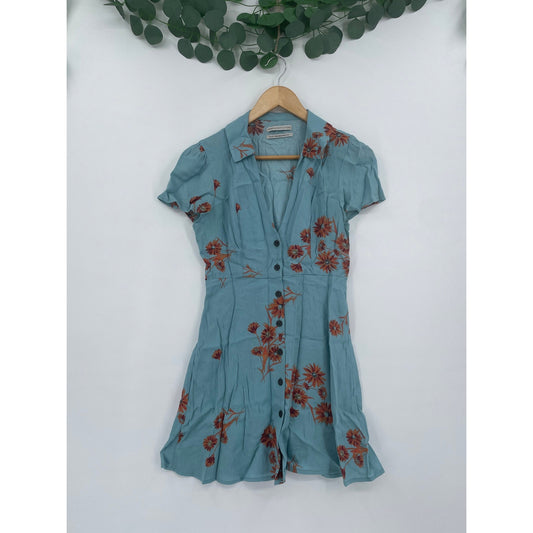 Urban Outfitters Mallory Floral Button-Through Mini Dress  XS-TP