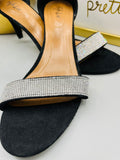 Style & Co black heels with rhinestones
