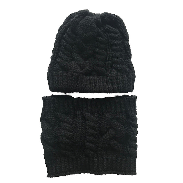 Ponytail  beanie and matching fitted scarf