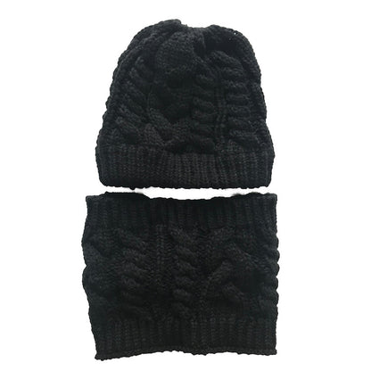 Ponytail  beanie and matching fitted scarf